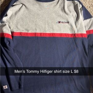 Tommy Hilfiger Men's Navy and Gray Shirt
